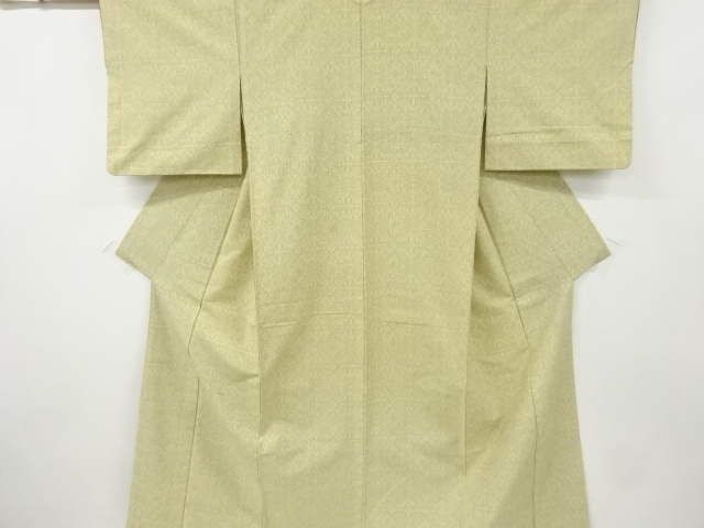 アンティーク　更紗模様織り出し手織り紬着物